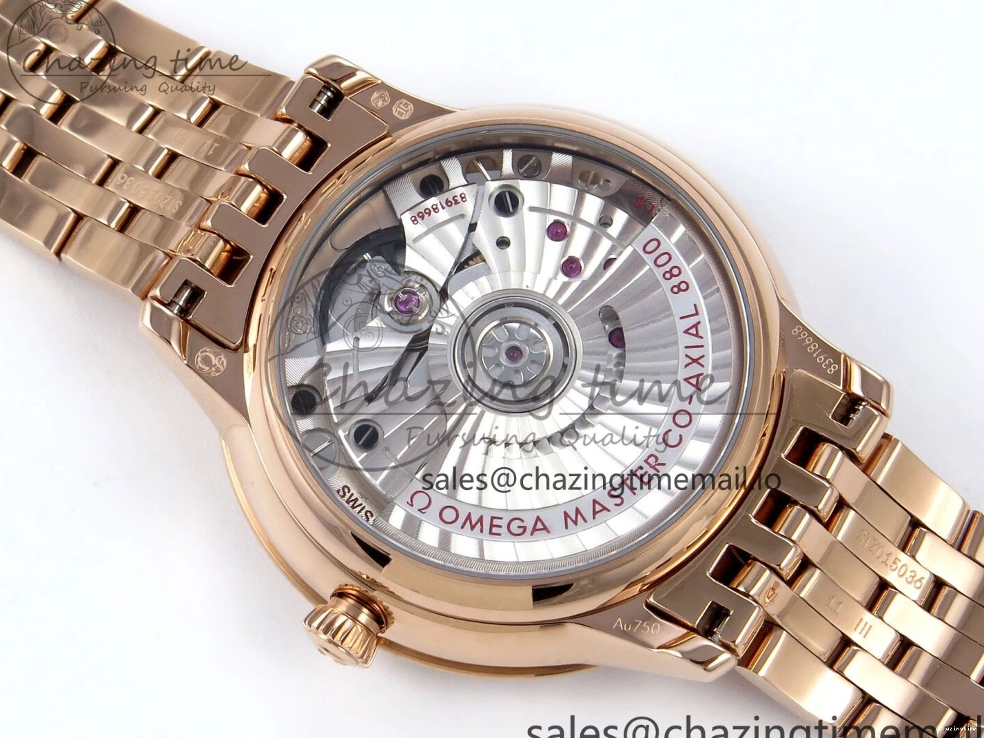 0205 De Ville Prestige Ladies RG VSF 1:1 Best Edition Brown Diamonds Dial on RG Bracelet A Sophisticated 7681